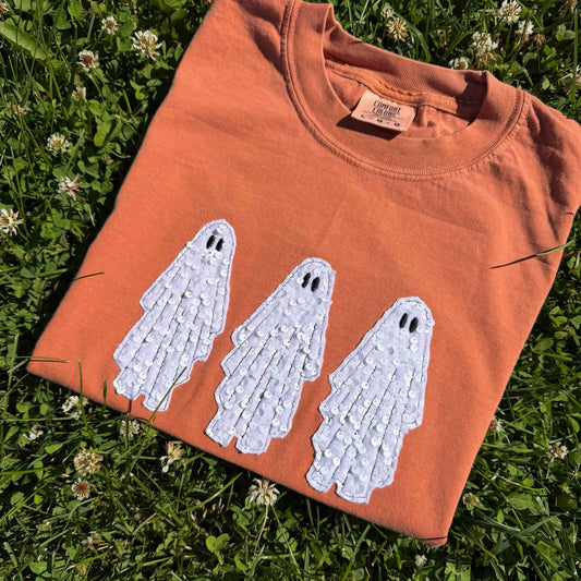 Sequin Applique Ghost Tee