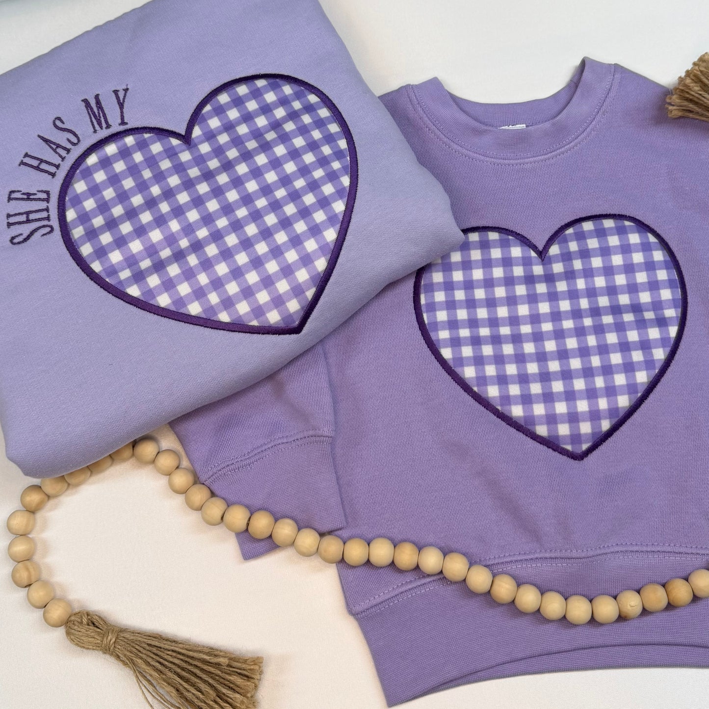 RTS- Embroidered Heart Toddler Crewneck
