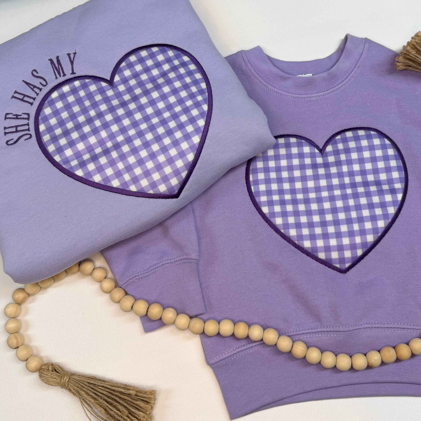 RTS- Embroidered Heart Toddler Crewneck