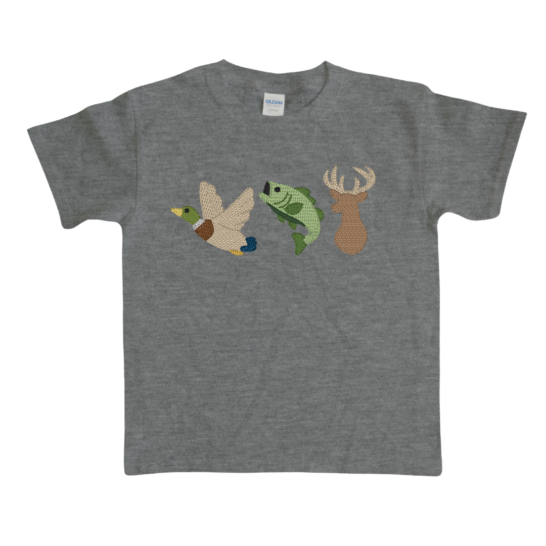 Embroidered Hunting Sketch Toddler Tee