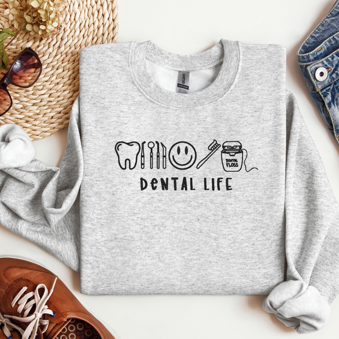 Custom Embroidered Dental Icons Sweatshirt