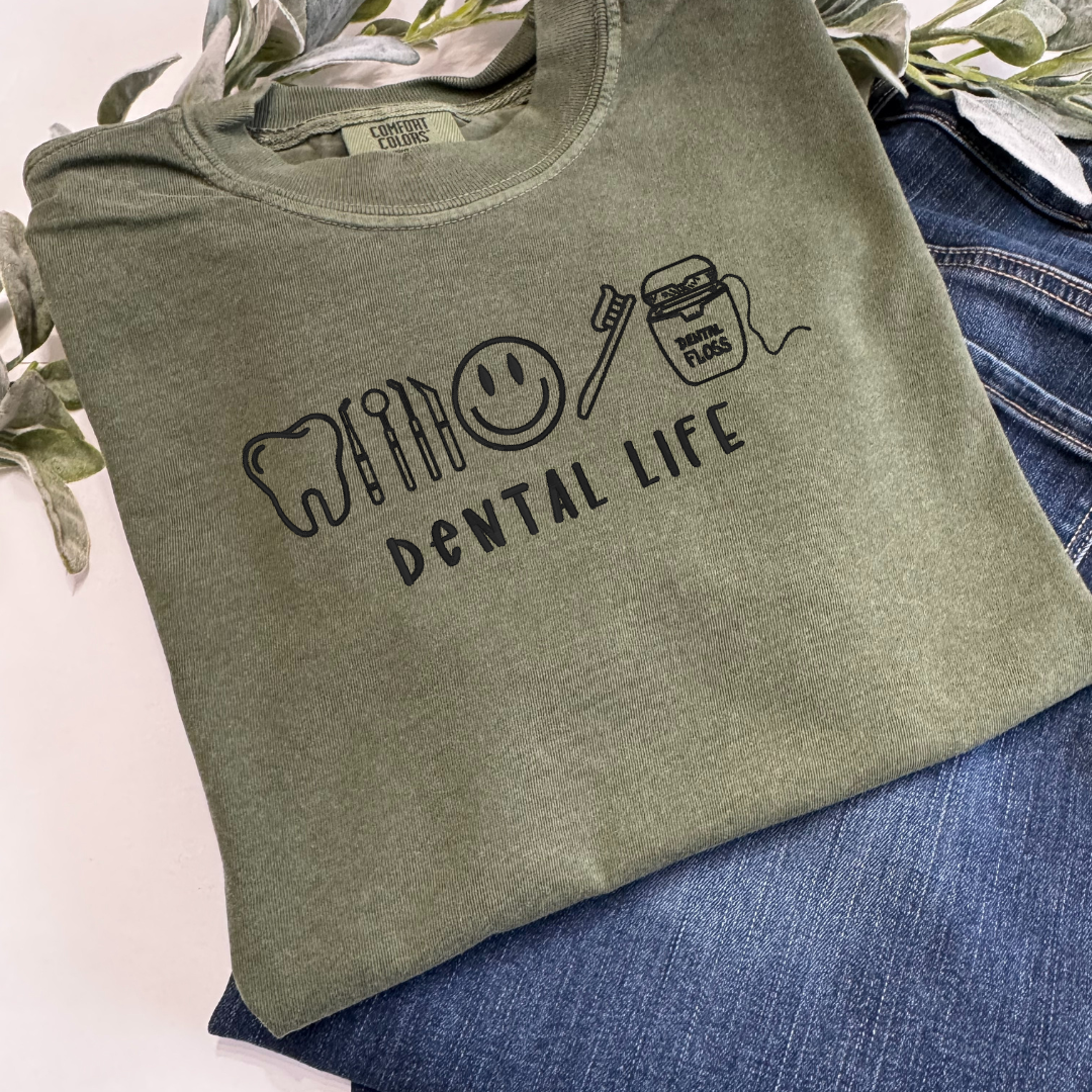 Custom Embroidered Dental Icons Tee