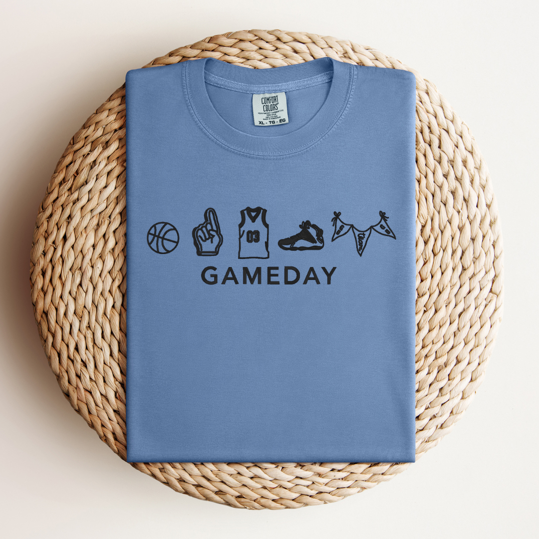Embroidered Basketball Game Day Tee