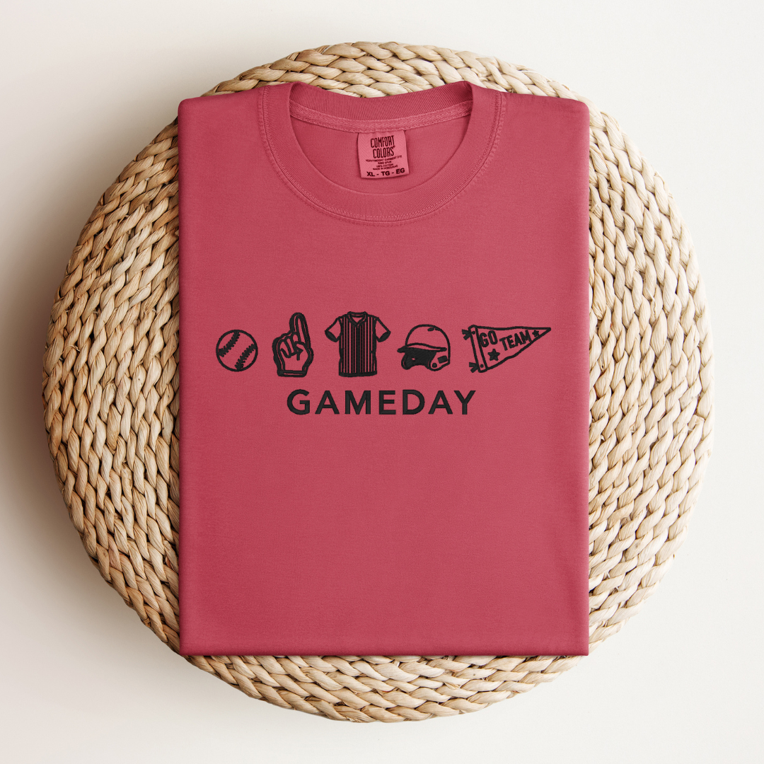 Embroidered Baseball Game Day Tee