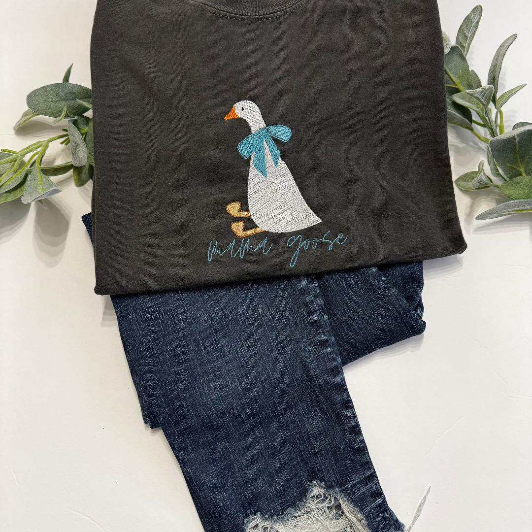 Mama Goose Embroidered Tee