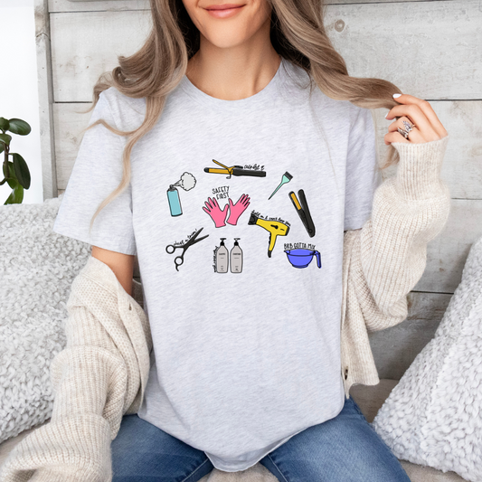 Vintage Hairstylist Doodle Tee