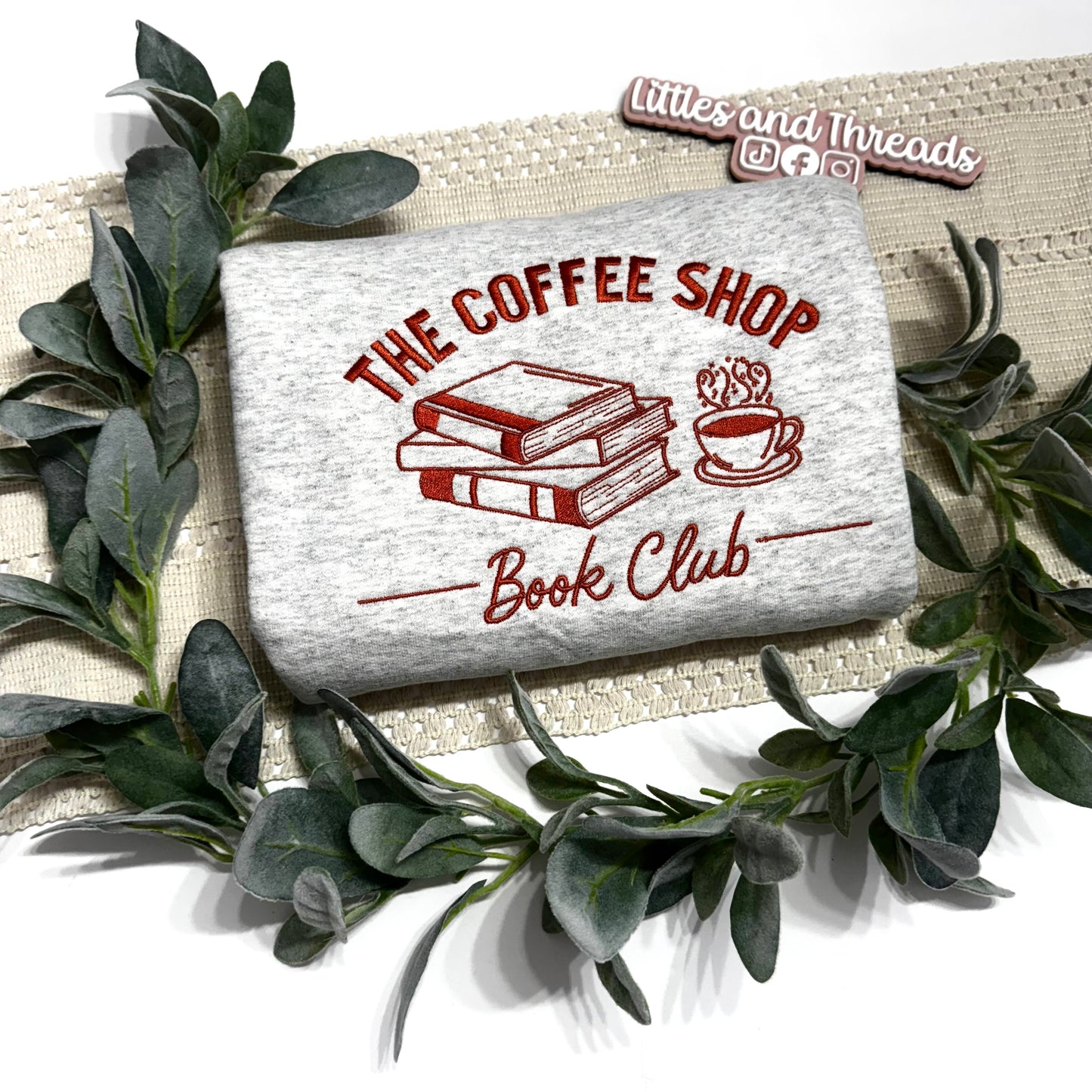 Embroidered Book Club Crewneck