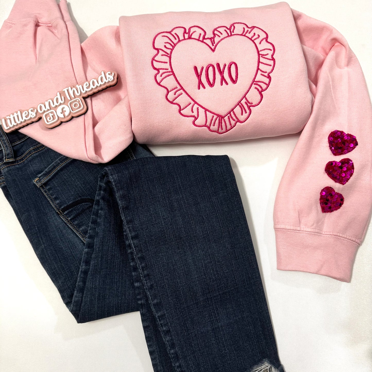 Custom Embroidered Sequin Heart