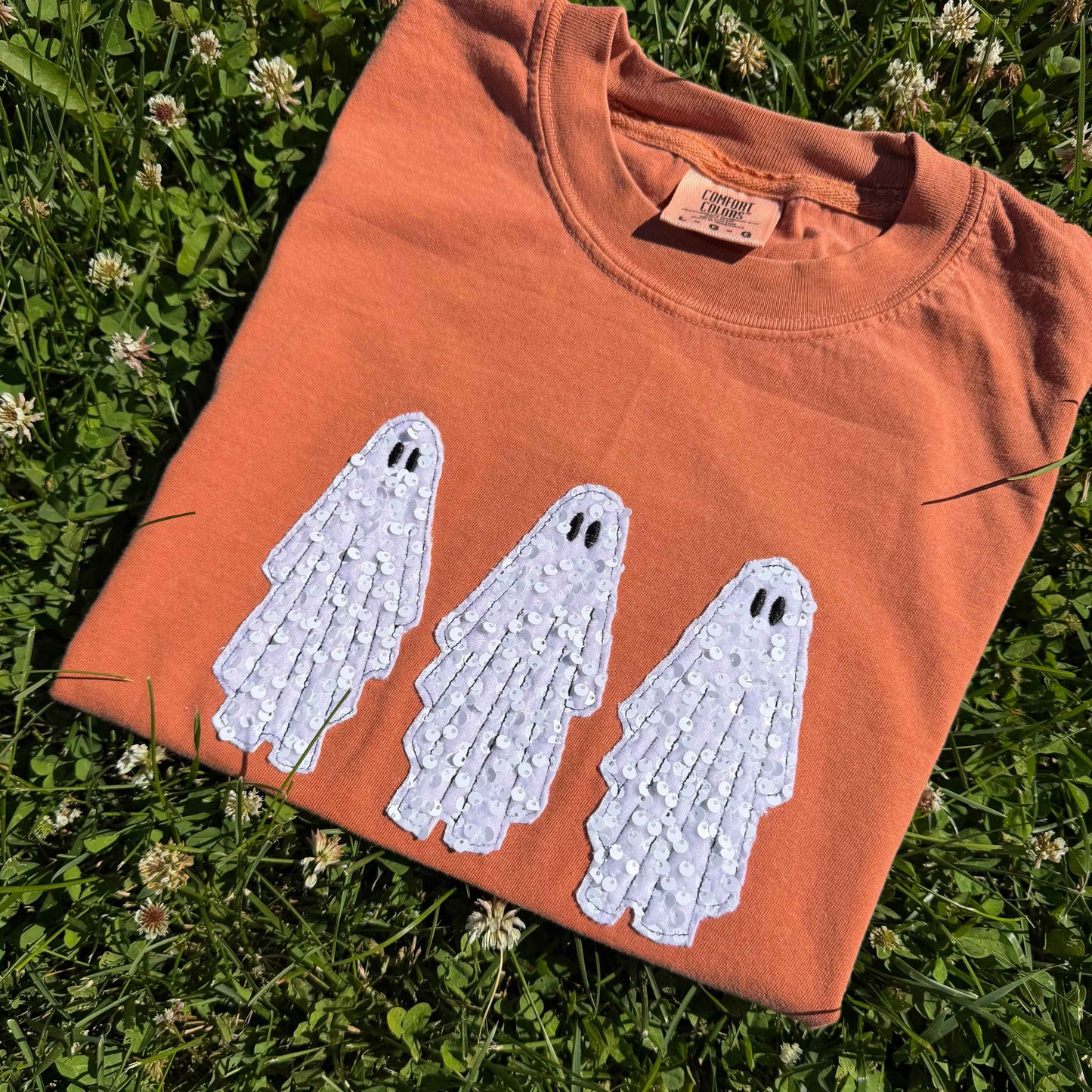 Sequin Applique Ghost Tee