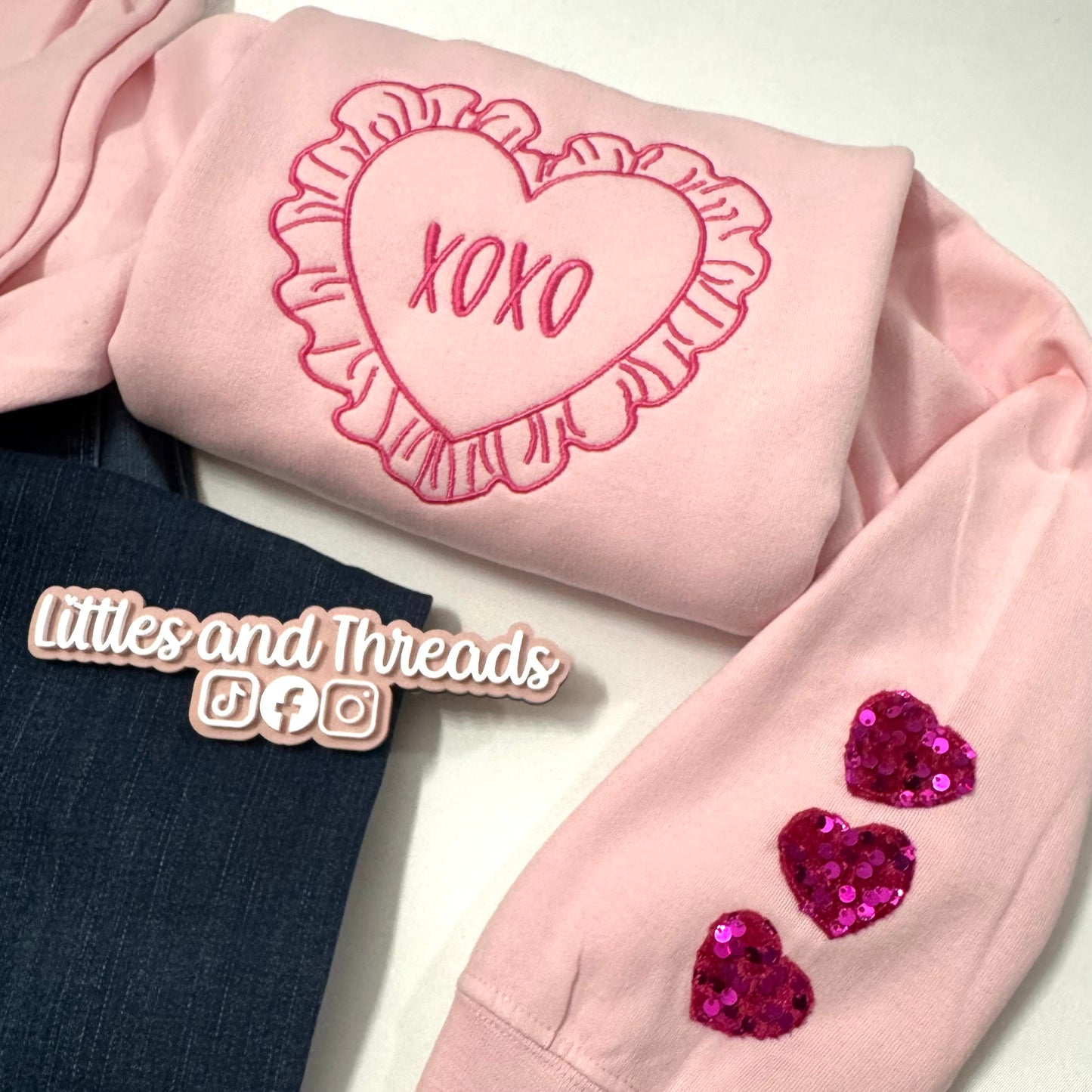 Custom Embroidered Sequin Heart