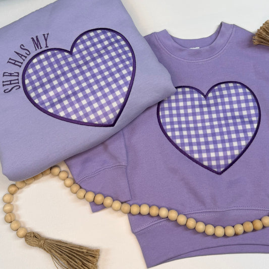 RTS- Embroidered Heart Toddler Crewneck
