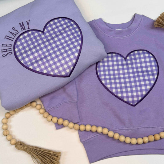RTS- Embroidered Heart Toddler Crewneck