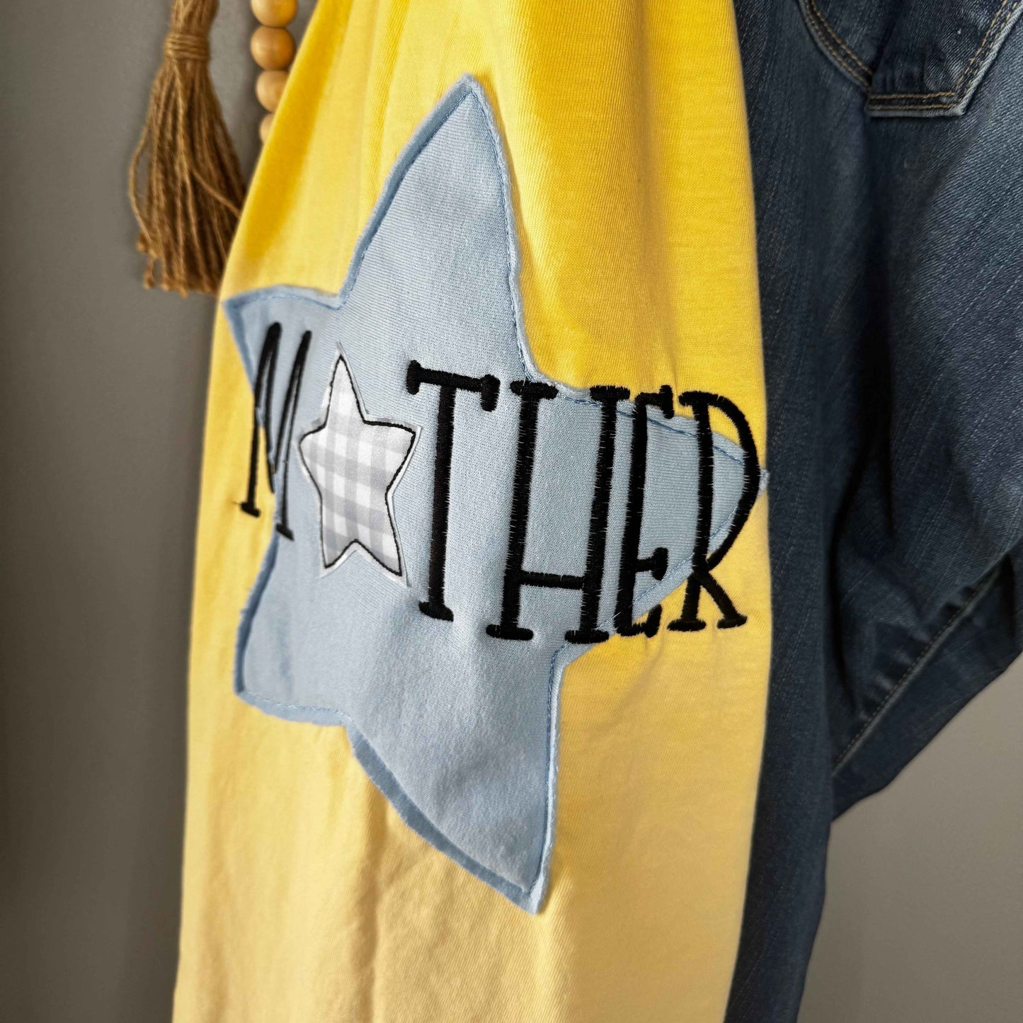 Mother Star Patch Tee-Yellow