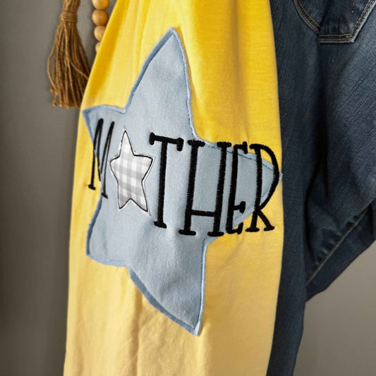 Mother Star Patch Tee-Yellow