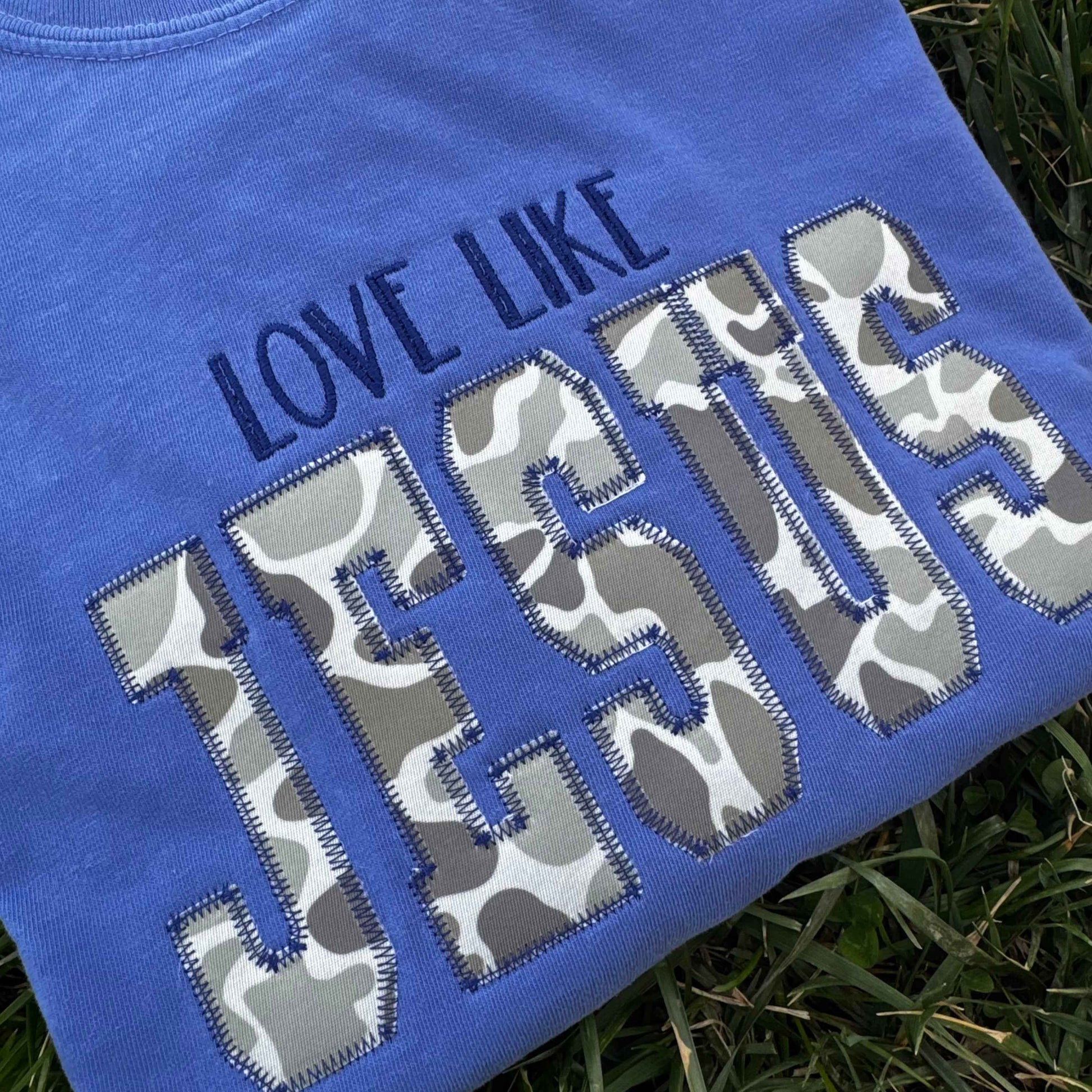 RTS- Embroidered Love Like Jesus Tee