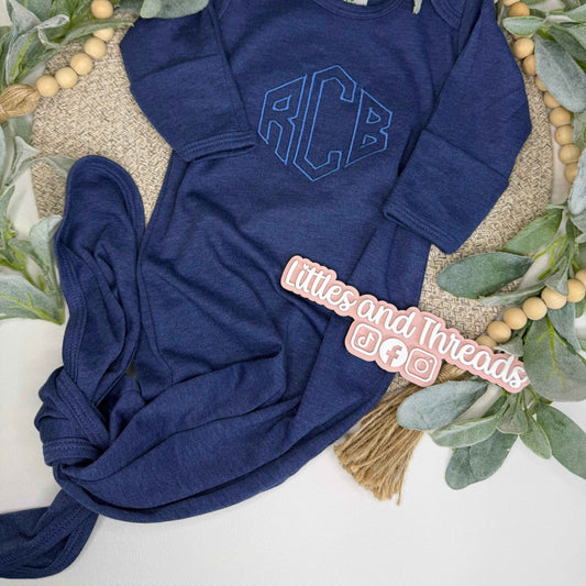 Personalized Monogram Baby Gown