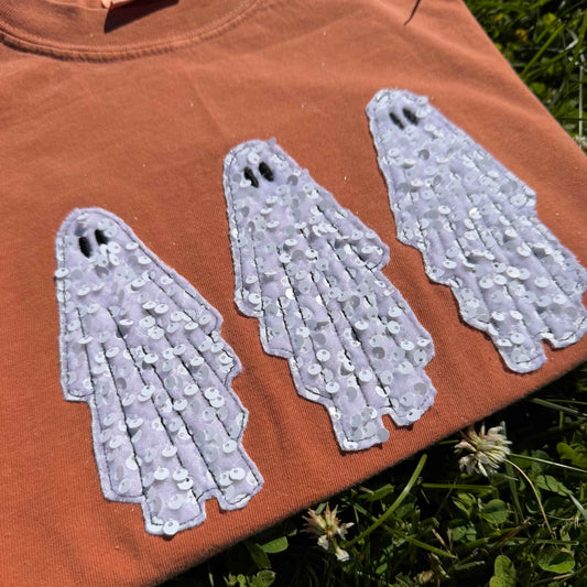 Sequin Applique Ghost Tee