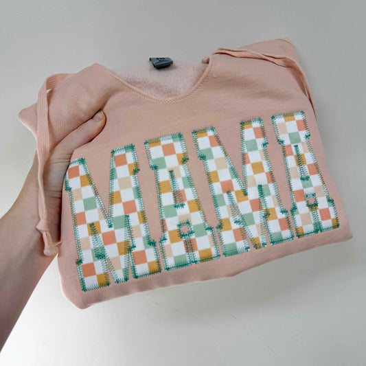 Custom Embroidered Checkered Pullover