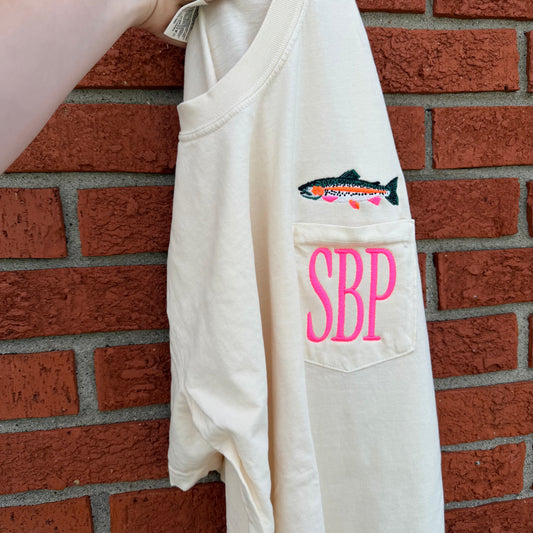 Monogram Trout Pocket Tee