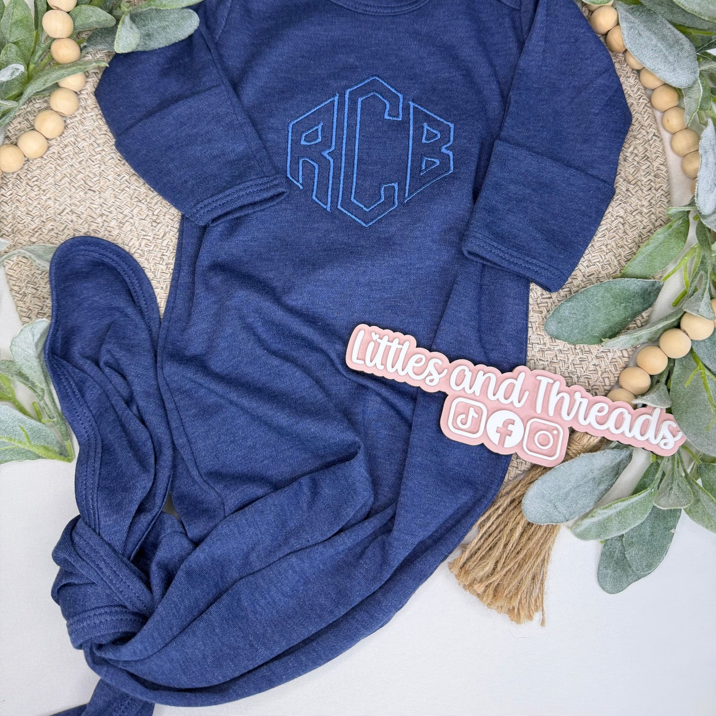 Personalized Monogram Baby Gown