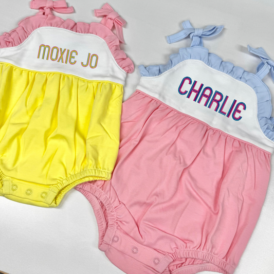 Custom Embroidered Tied Rompers