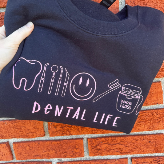 Custom Embroidered Dental Icons Sweatshirt
