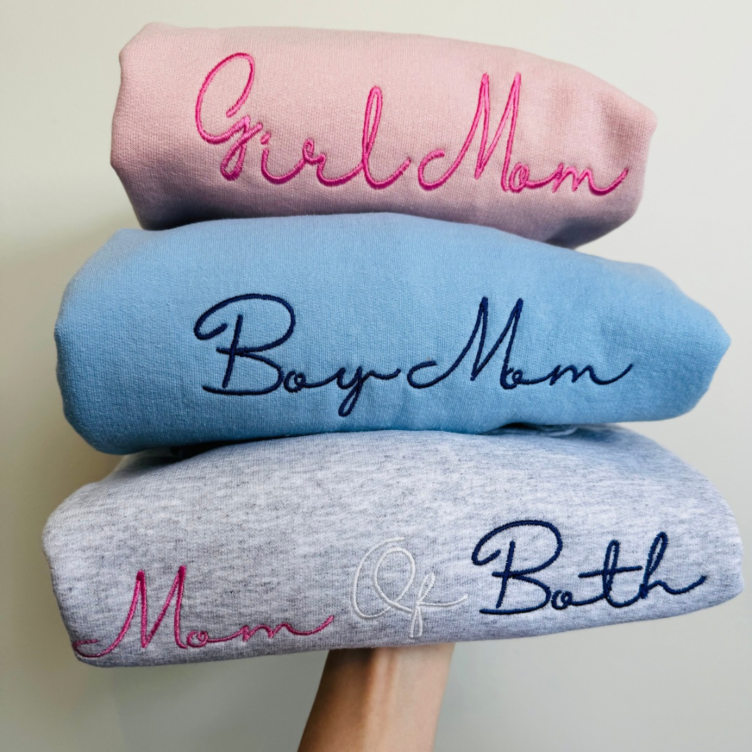 Boy Mom Embroidered Crewneck