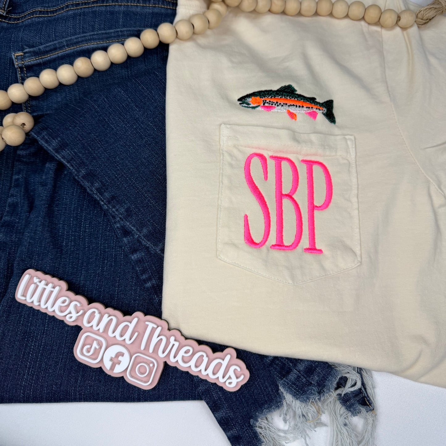 Monogram Trout Pocket Tee
