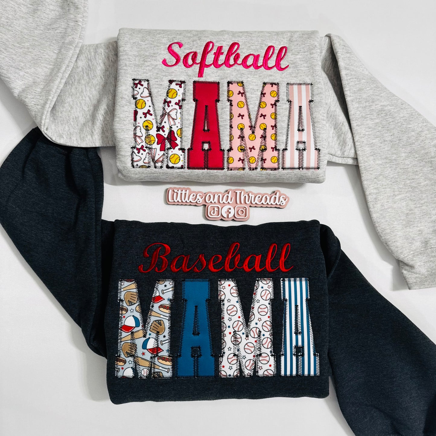 Custom Baseball Applique Crewnecks
