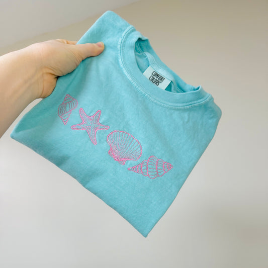 Embroidered Seashell Tee