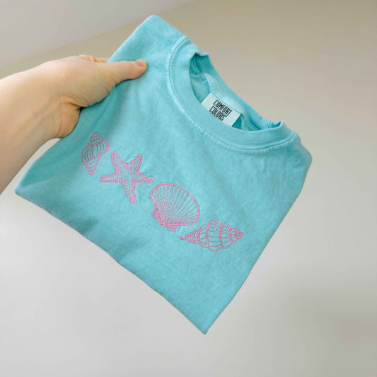 Embroidered Seashell Tee