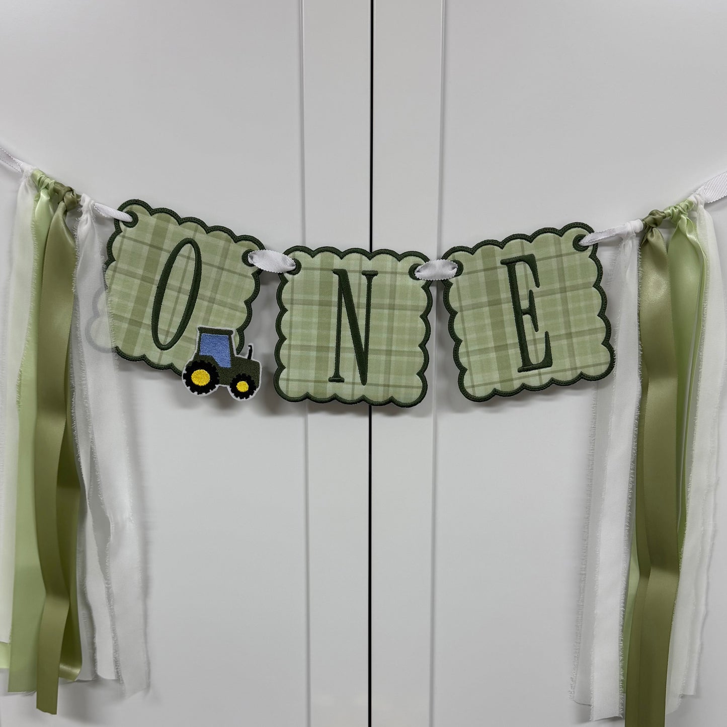 Tractor One Birthday Banner