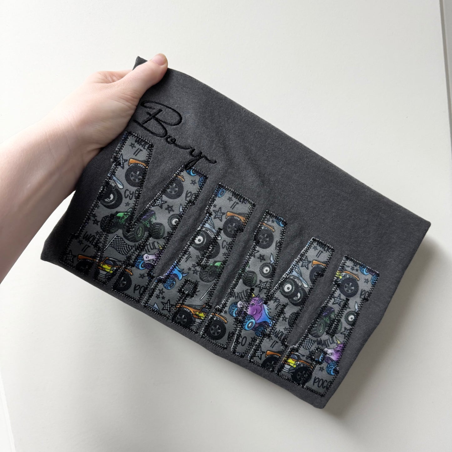 Custom Embroidered Monster Truck Adult Tee