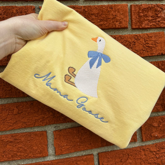 Mama Goose Embroidered Tee