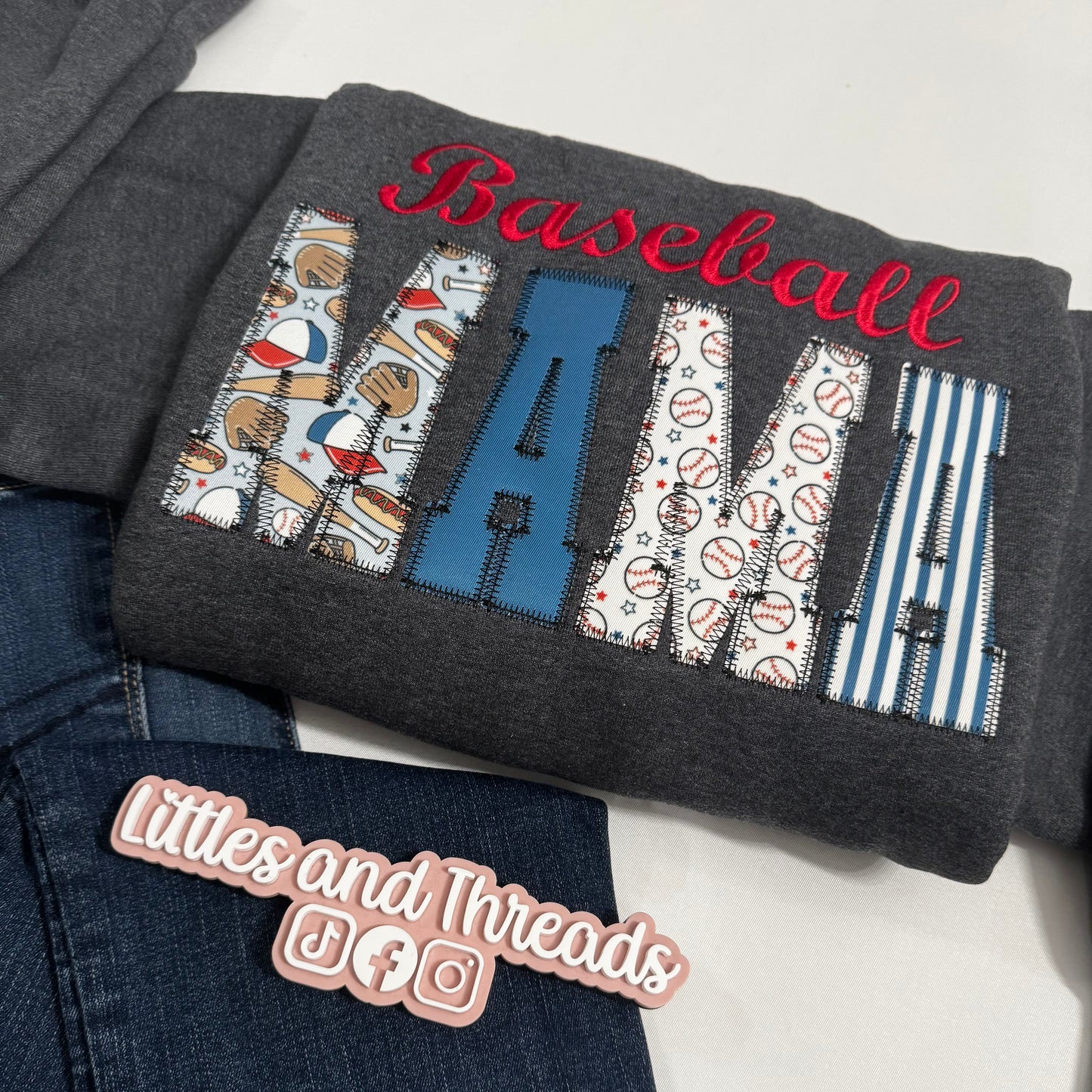 Custom Baseball Applique Crewnecks