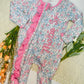 Custom Embroidered Floral Zipped Footie