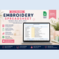 All In One Embroidery Speadsheet