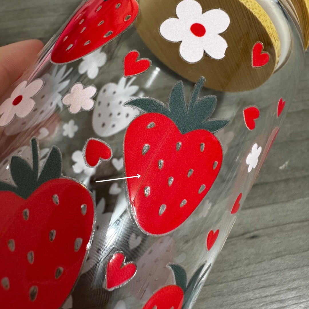 *Imperfect* Strawberry Summer Glass Can