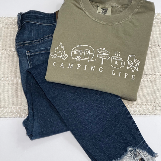 Embroidered Camping Life Tee