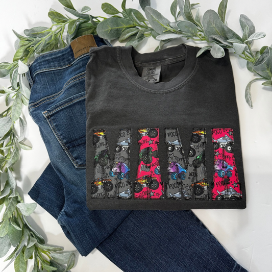 Custom Embroidered Monster Truck Adult Tee