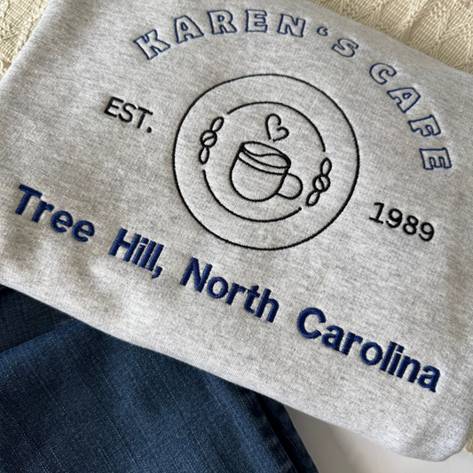 Embroidered Karen’s Cafe Crewneck