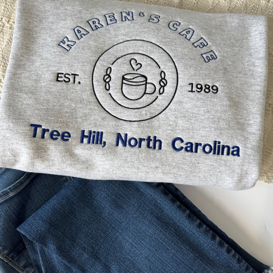 Embroidered Karen’s Cafe Crewneck