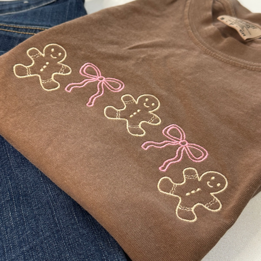 Embroidered Pink Gingerbread Man