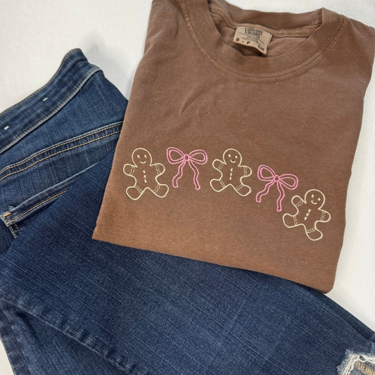 Embroidered Pink Gingerbread Man