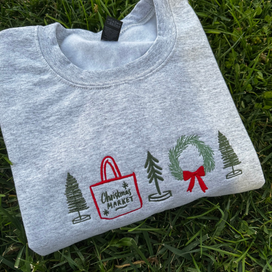 Embroidered Christmas Market Crewnecks