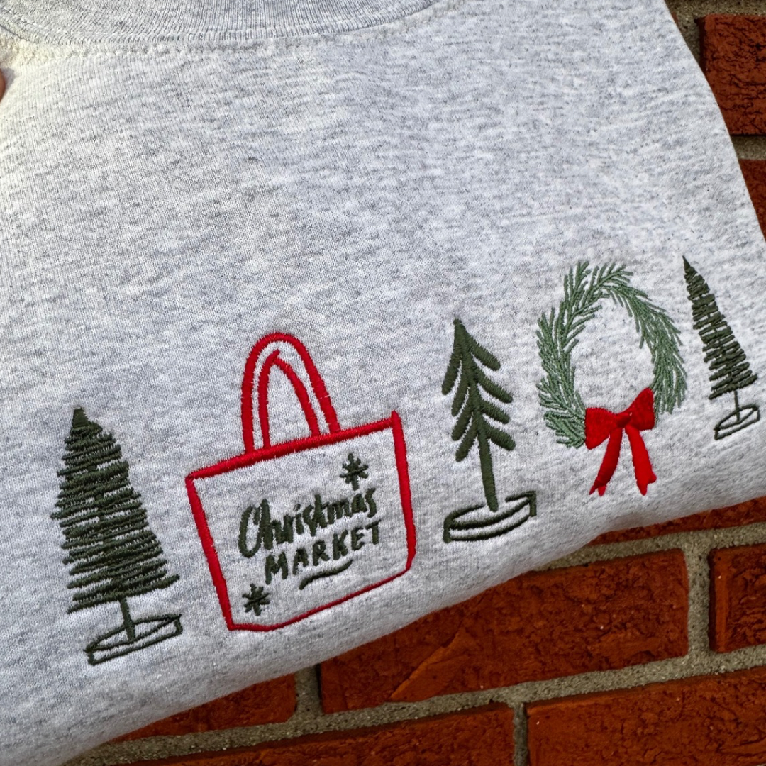 Embroidered Christmas Market Crewnecks