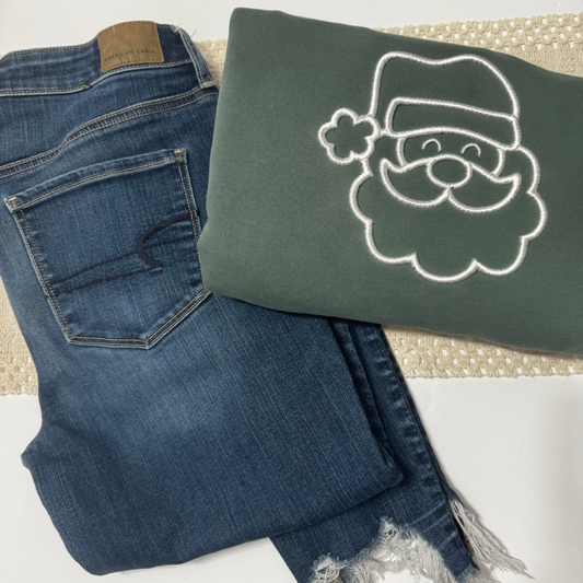 Embroidered Puff Adult Santa