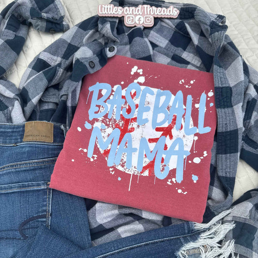 Baseball Mama Splattered Tee