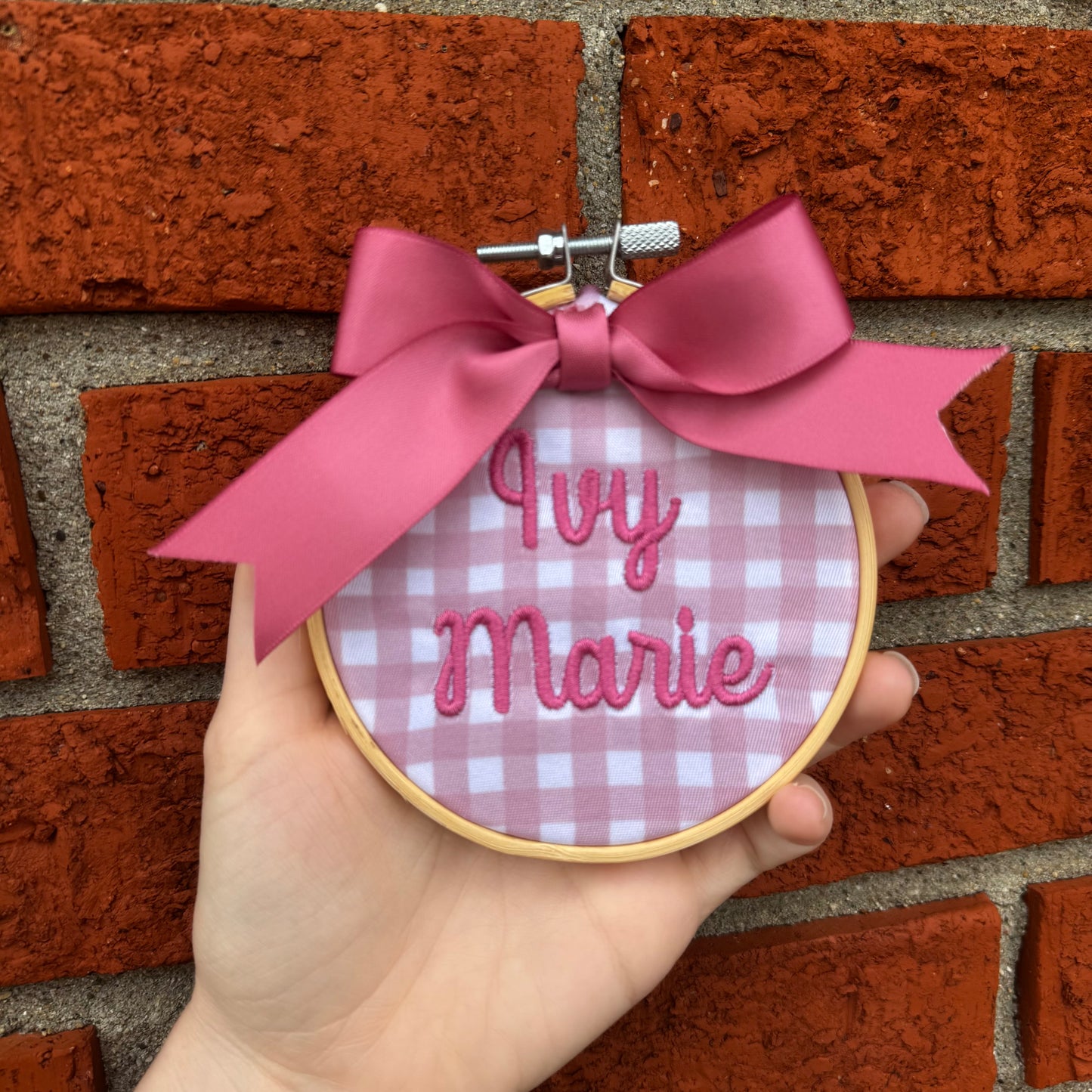 Personalized Gingham Baby Name Sign