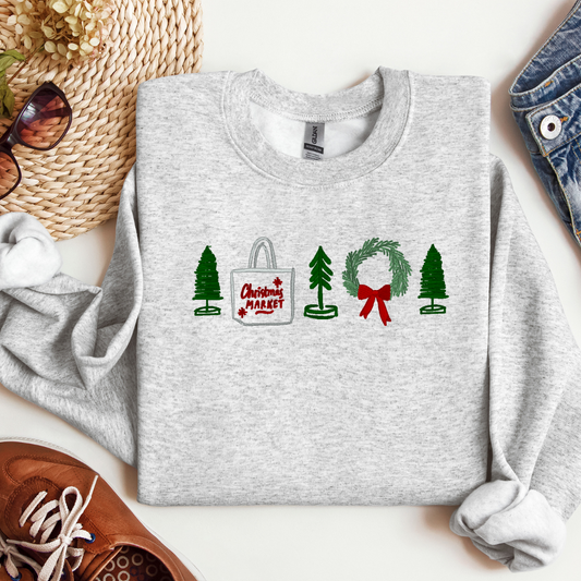 Embroidered Christmas Market Crewnecks